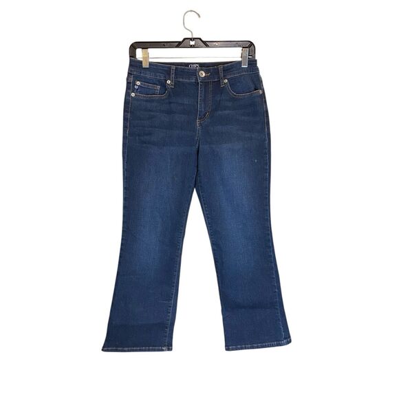 Chaps Mid Rise Crop Kick Jeans Womens 8 Light Wash Blue Stretch Denim - Picture 1 of 12